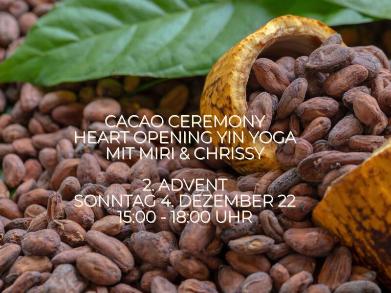Sonntag der 4.Dezember 22 um 15 Uhr: Safe & Sound Cacao Ceremony mit Miri und Chrissy