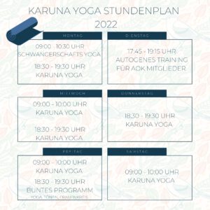 Stundenplan Yogastunden