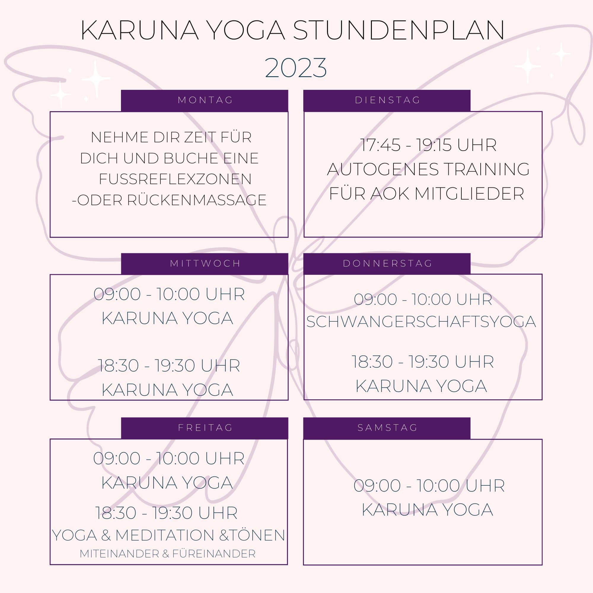 Karuna Life Force - Yoga Stundenplan