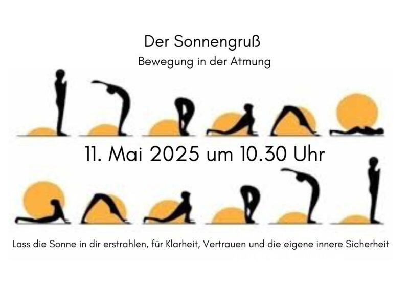 11. Mai 2025 um 10.30 Uhr fließen wir durch12 Sonnengrüße zum Muttertag