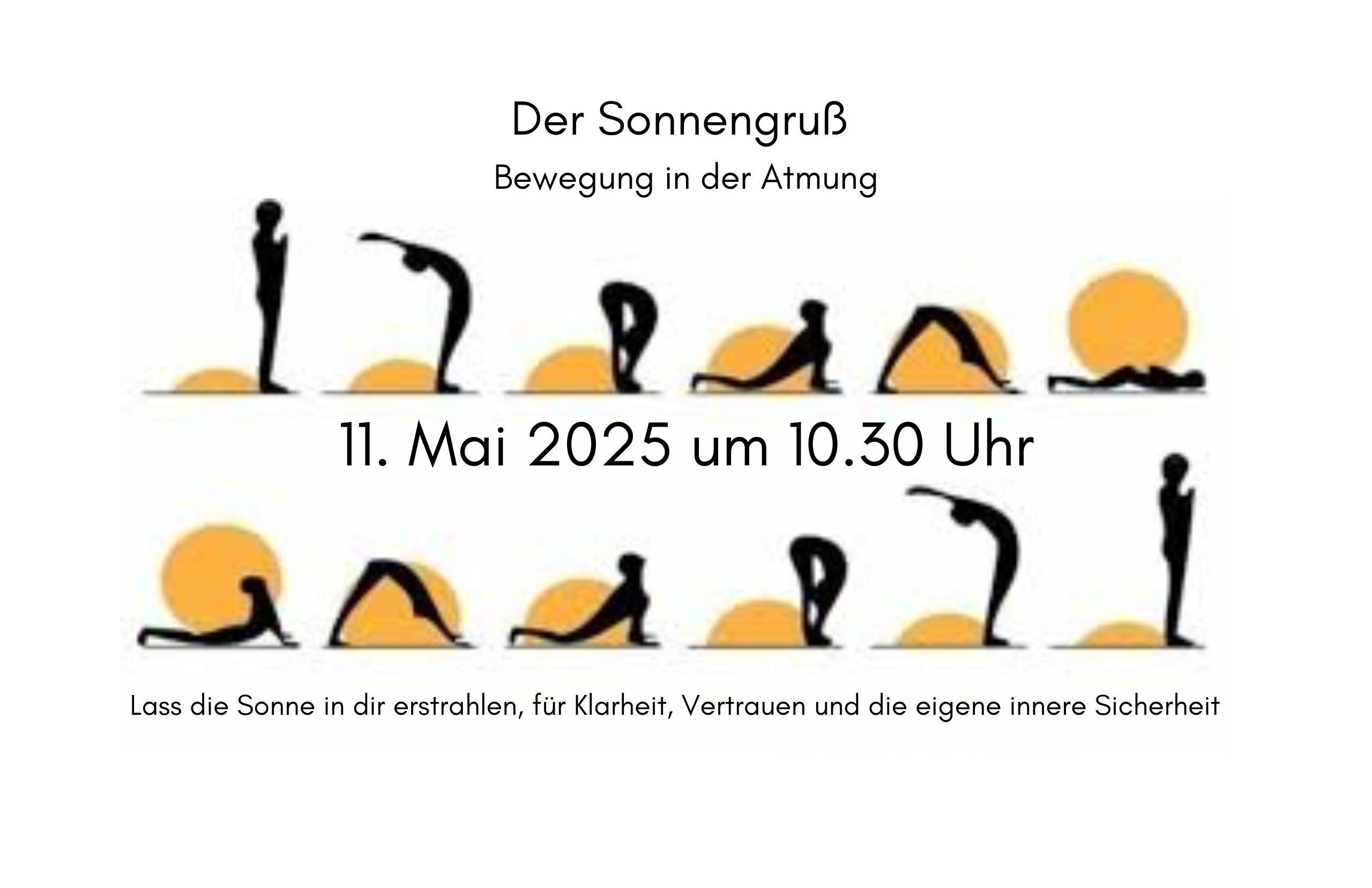 11. Mai 2025 um 10.30 Uhr fließen wir durch12 Sonnengrüße zum Muttertag