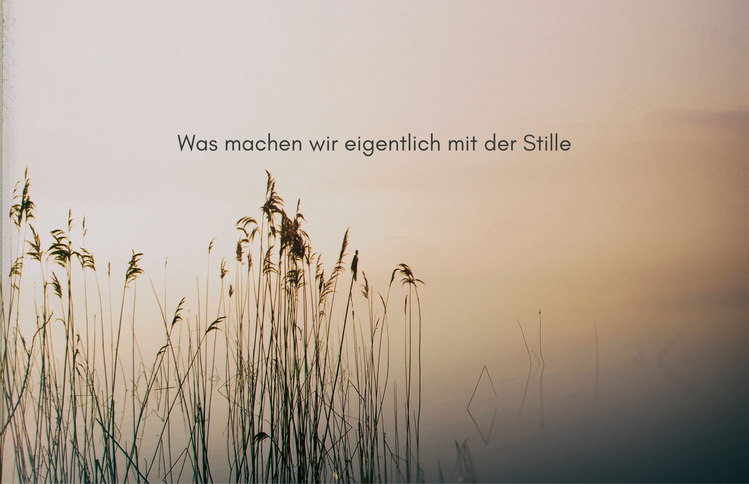 Was machen wir eigentlich mit der Stille? Was machen wir eigentlich mit der Stille?